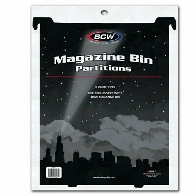 Pack Of 3 BCW Black Plastic Magazine Document Bin Partitions Dividers Spacers • 15.10£