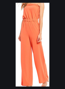 trina turk orange jumpsuit