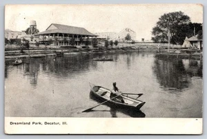 Dreamland Park Decatur Illinois IL Roller Coaster 1909 Postcard - Picture 1 of 2