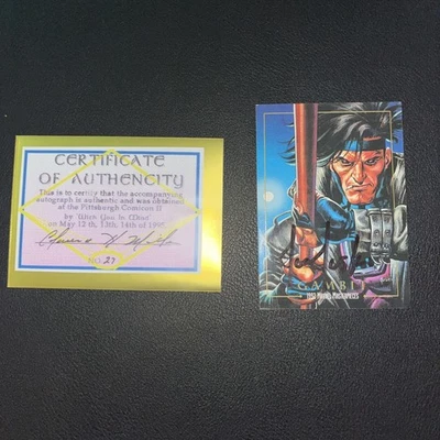 1992 MARVEL MASTERPIECES 1ST SERIES GAMBIT CARD SIGNED JOE JUSKO with authentic - Image 1 of 4
