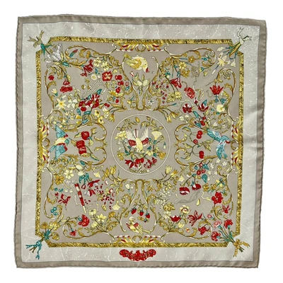 Bufanda de seda vintage Hermes Pierres d'Orient et d'Occident 45 cm cuadrado de bolsillo elegante Foto 1 de 4