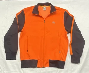 Nike Trainingsjacke Herren durchgehender Reißverschluss Langarm Stehkragen Größe Large orange und blau  - Bild 1 von 5
