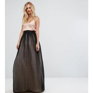 NWT Women's ASOS Tall Layered Tulle Black Maxi Skirt Size US 16 NEW - Picture 1 of 4
