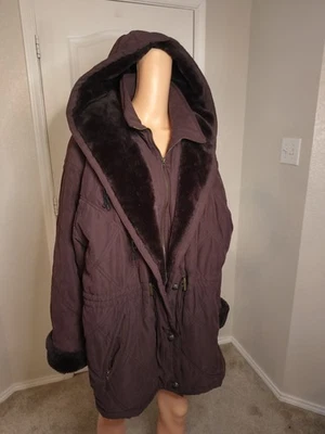 Abrigo XL vintage IZZI Old Money acolchado cabaña núcleo piel sintética para mujer -DP28 Foto 1 de 4