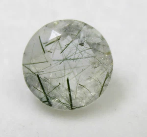 Natural Faceted Black Rutile Quartz In Round Shape 5.48 Carats 12x12x7 mm - Picture 1 of 6