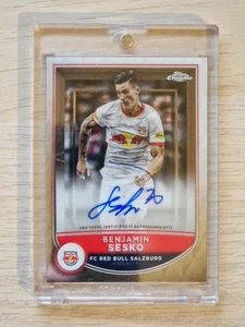 2022/23 Topps Chrome FC Red Bull Salzburg - Benjamin Sesko 30/75 On Card Auto - Picture 1 of 2