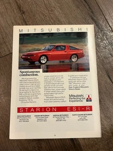 MITSUBISHI STARION ESI-R 8 X 11" anuncio foto póster deportivo automóvil 1987 - Imagen 1 de 1