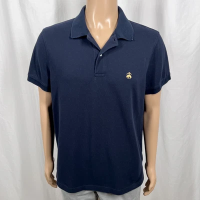Brooks Brothers 男式大号海军蓝棉质修身短袖 Polo 衫 — 第 1/4 张图片