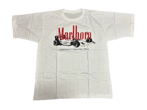 Marlboro McLaren Honda Formula 1 Grand Prix Tee T Shirt Size L White Vintage - Picture 1 of 14