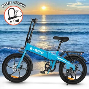 E-Bike 20" Electric Bike for Adults Fat Tirer City Bicycle -Commuter Ebike new - Picture 1 of 8