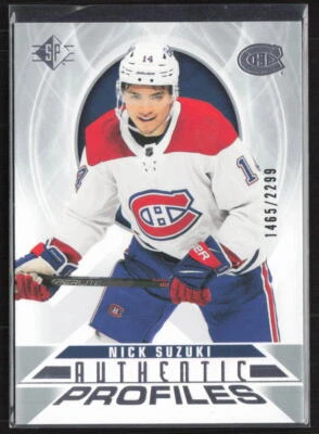 2020-21 SP #AP-10 Nick Suzuki Authentic Profiles /2299 - Image 1 of 2