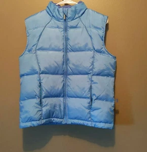 Tsunami Sport Vest Size M Baby Blue Zip Up Filled With 80% Down Feather 20%  - Picture 1 of 8