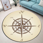 Retro Nautical Compass Round Yoga Carpet Bedroom Area Rugs Living Room Floor Mat
