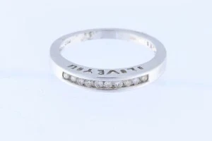 Anillo de oro blanco de 18 quilates con anillo de diamantes de aproximadamente 028 quilates - Talla U - Imagen 1 de 9