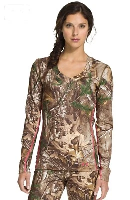 Under Armour Women’s ColdGear Infrared EVO V-Neck Camo L/S Shirt - XXL - NWT - Image 1 of 4