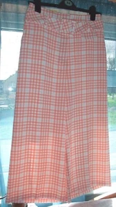 Trousers Culottes Crop Trousers Size 8 by F&F Orange Check - Picture 1 of 3