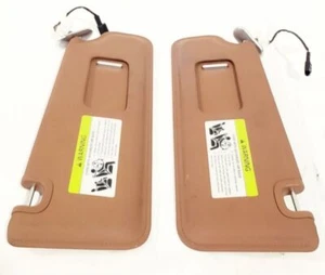 2007 Bentley Continental GTC OEM Pair Sun Visors Saddle Brown Leather 3w0857585d - Picture 1 of 12