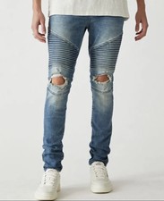 PacSun Moto Biker Ripped Distressed Stacked Skinny Jeans 31x32