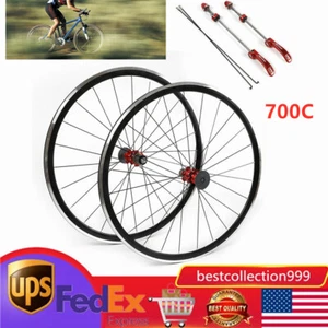 700C Road Bike Wheels Front Rear Clincher Rim Brake 7/8/9/10/11 Speed Bike Wheel - Picture 1 of 12