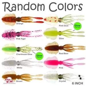 15pcs Random Colors Fishing 6" Chase Squid Skirt Real-like Octopus lure bait NEW - Picture 1 of 11