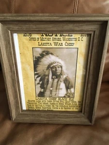 LAKOTA WAR CHIEF BLACK ELK 1876 Wanted Poster Notice Handbill Framed - Picture 1 of 6
