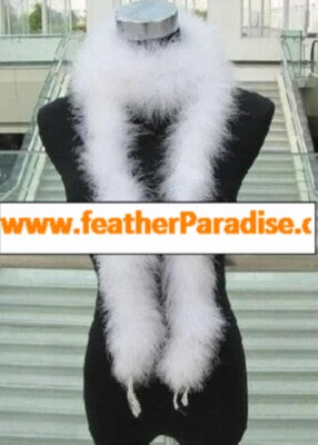 50g 6 ft 2 Yards Extra Thick Marabou Fluffy Boa Feather Trim  for Wedding Party  - Image 1 of 4