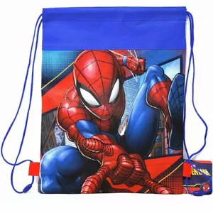 Spiderman Sfionda Borsa per Bambini, Spiderman Borsa con Cordini per Bambini Blu Party Favore - Foto 1 di 2