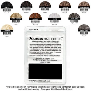 SAMSON Hair Building Fibers DARK BROWN 50gr Concealer made USA refills & more - Picture 1 of 8
