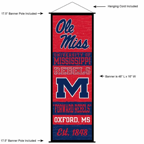 University of Mississippi Room Banner Poster Art Canvas Cover