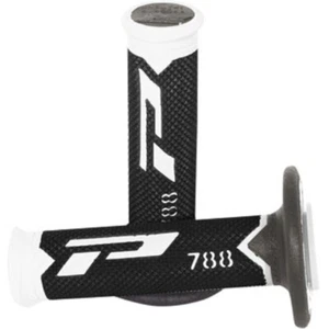 PRO GRIP "788" CROSS TRIPLE DENSITY ATV/MX GRIPS BLACK/WHITE/TITANIUM - Picture 1 of 2