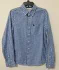 Abercrombie & Fitch Long Sleeve Button Up  Shirtmens M Blue White Plaid