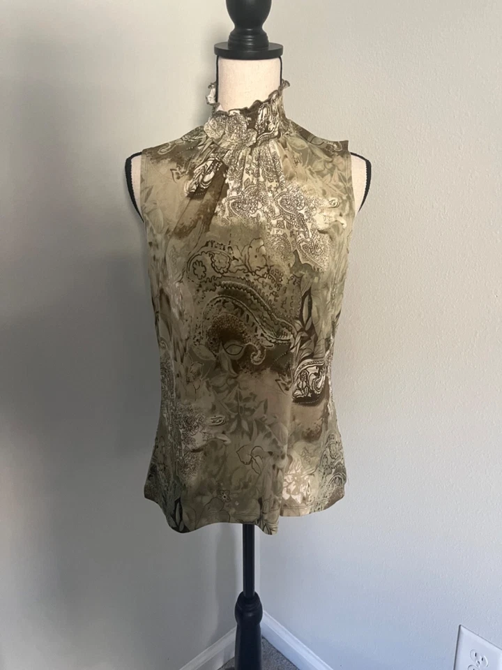 Blusa sin mangas Serenade New York verde cachemira talla grande para mujer Foto 1 de 1