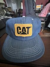 VTG CAT Caterpillar Diesel Snapback Denim Tonkin Hat Cap Patch Foam USA. Rare