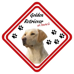 Golden Retriever On Board Car Sign Personalised Have it Your Way - Picture 1 of 3