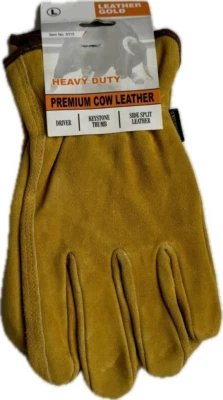 12 Pair Pack Men's Premium Cow Suede Leather   Driver Gloves, Work Gloves - Image 1 of 4