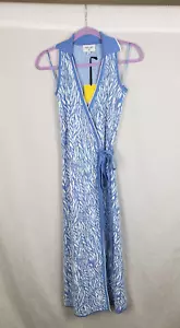 Abito Diane Von Furstenberg DVF x Target maglione midi avvolgente XS blu ramo di mare nuovo con etichette - Foto 1 di 5