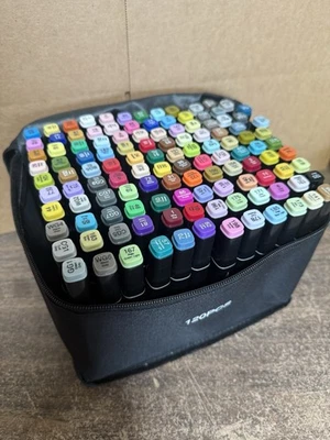 Marcadores de álcool, 120 cores ponta dupla marcadores de arte permanentes para desenho, para Ki... - Imagem 1 de 4