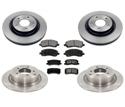 Rotores de disco delanteros traseros y pastillas de freno 5 pasajeros para Mitsubishi Outlander 09-12 Foto 1 de 4