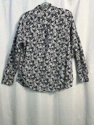 Blusa Camisa Ralph Lauren Blanca y Negra Floral Ligera Larga Slv Talla XL USADA EN EXCELENTE ESTADO Foto 1 de 4