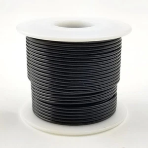 HS24-00-100 100FT 24AWG BLACK SOLID Electronic Electrical 300V Wire UL1007 80C - Picture 1 of 1