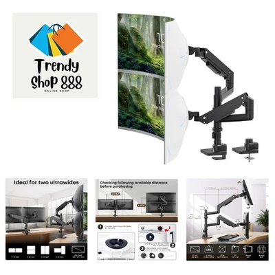 17-49 inch  Aluminum Heavy Duty Dual Monitor Arm for Ultrawide Screens up to ... - Image 1 of 4
