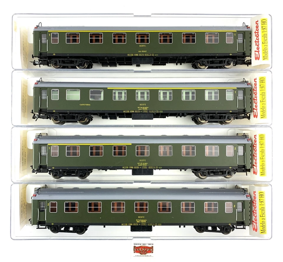 CS179 ELECTROTREN H0 5021/2/4/5K - LOTE 4 COCHES VIAJEROS RENFE 5000 1ª/2ª/CAF. - Imagen 1 de 2