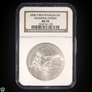 2006-P Ben Franklin Commemorative Dollar NGC MS 70 - Picture 1 of 4