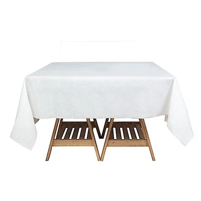 70" x 70"  White Square Disposable Airlaid Paper Tablecloth Party Decorations - Image 1 of 4