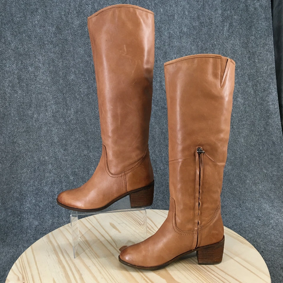 Sam Edelman Botas Mujer 7 M Loren Altas Montar Hasta la Rodilla Cuero Marrón Comodidad Foto 1 de 4