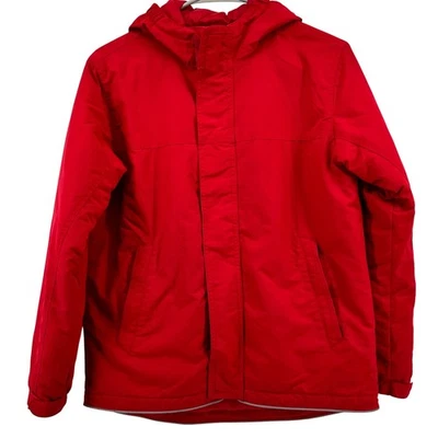 Lands End Kids Red Grow-A-Longs Hooded Winter Jacket Size M 10-12 - Image 1 of 4