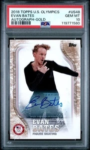 EVAN BATES 2018 Topps US Olympic Team Hopefuls #US-48 Gold Auto /25 PSA 10 - Picture 1 of 2