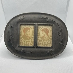 Rustic Embossed Bronze Iron 2-openng French Country photo Picture Desktop Frame - Picture 1 of 8