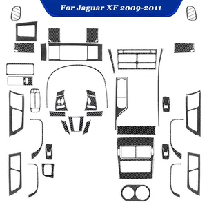 Center Control Full Kit Cover Panel Decor Trim For Jaguar XF 09-11 Carbon Fiber  - Picture 1 of 17