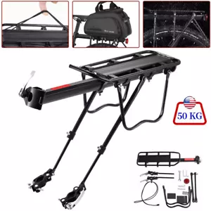 Rear Bike Rack Cargo Rack Alloy Mount Pannier Luggage Carrier Bicycle Fender - Picture 1 of 18